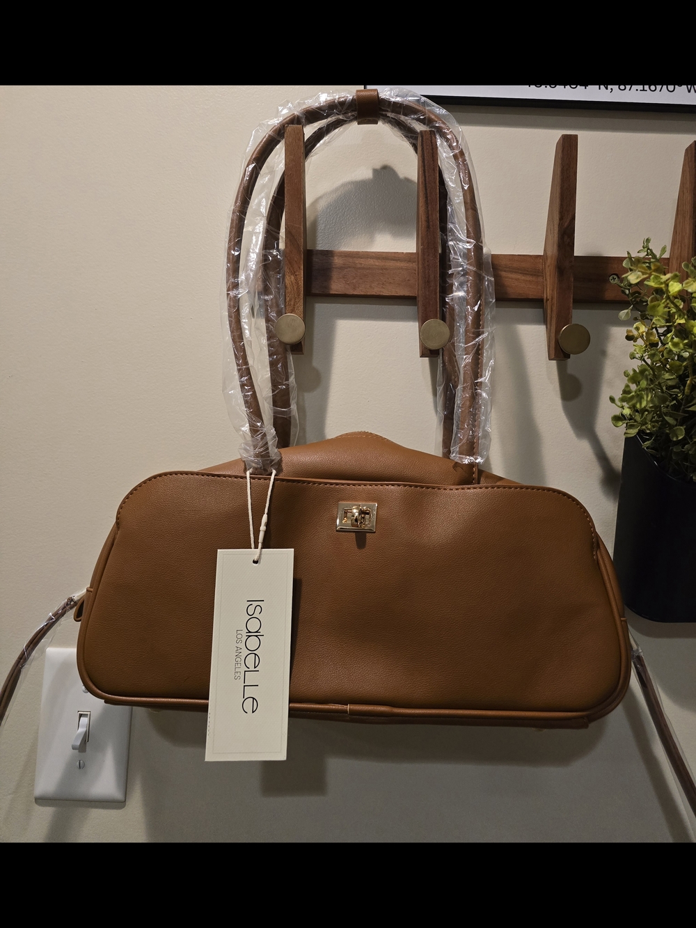 🔥 Ello Vegan Leather Shoulder Bag - Tan Brown